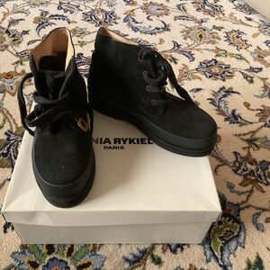 Sonia Rykiel Black suede Ankle Boots Size 35